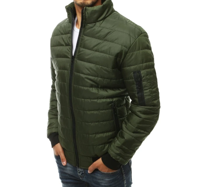 Pánska prechodná prešívaná zelená bunda TX3408 Pánska prechodná prešívaná zelená bunda TX3408