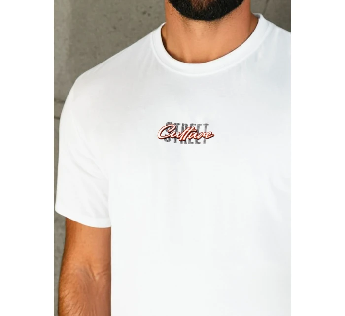 Pánské bílé tričko s potiskem Dstreet model 21973823 - FashionStreet