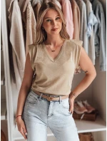 Dámská halenka krátká zlatá Dstreet model 21985789 - FashionStreet