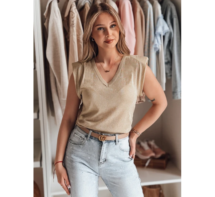 Dámská halenka krátká zlatá Dstreet model 21985789 - FashionStreet