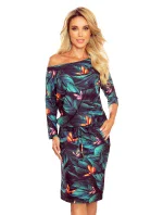 Sportovní dámské šaty se vzorem barevných a s kapsičkami model 9087890 - numoco