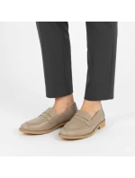 Skórzane beżowe model 22034164 - JEZZI Skórzane beżowe model 22034164 - JEZZI