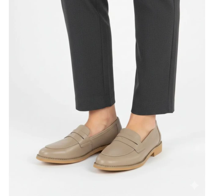 Skórzane beżowe model 22034164 - JEZZI Skórzane beżowe model 22034164 - JEZZI