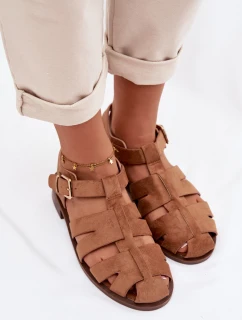 Dámské sandály Římské s Zlatým přezkou Camel Janessa