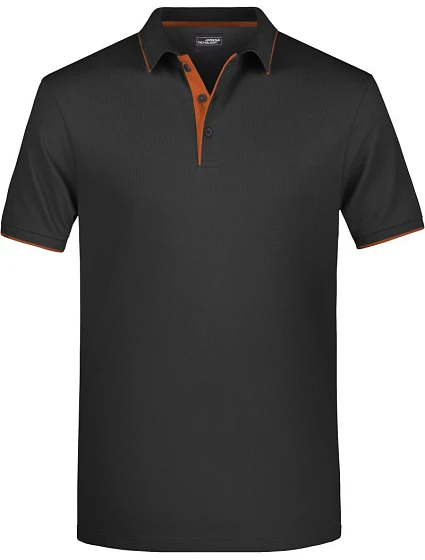 Daiber JN 728 Pánske polo tričko z piké s kontrastným lemom 02.0728 čierna/oranžová Daiber JN 728 Pánske polo tričko z piké s kontrastným lemom 02.0728 čierna/oranžová
