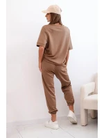 Dámsky viskózový set s krátkym rukávom a ťavími nohavicami