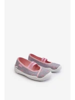 Kapcie Baleriny We Wzorki Befado 116X328 Szaro-Różowe