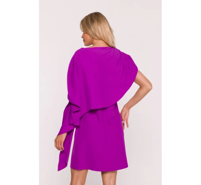 S423 Šaty s plášťom - levanduľové