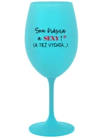SOM KRÁSNA A SEXY! (A TIEŽ VYDATÁ...) - tyrkysový pohár na víno 350 ml SOM KRÁSNA A SEXY! (A TIEŽ VYDATÁ...) - tyrkysový pohár na víno 350 ml