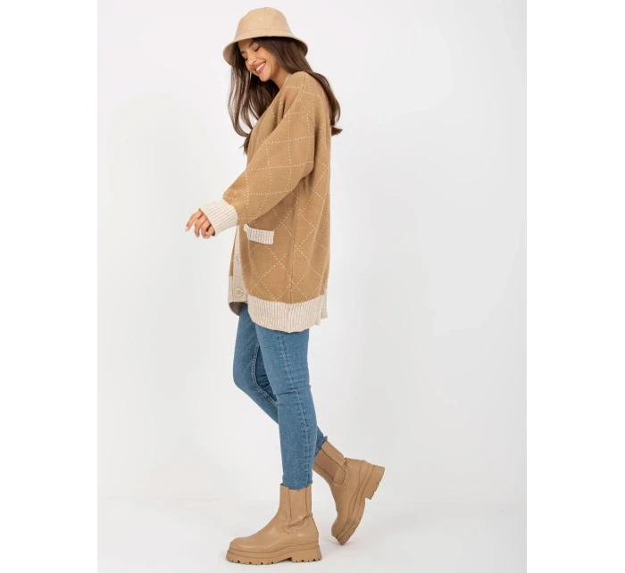 Dámsky sveter LC SW 0258.03P Hnedo-béžová - Rue Paris