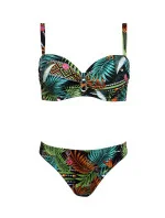 Dámske dvojdielne plavky S730TA1-1 Tahiti 1 čierne s kvetinovým vzorom - Self Dámske dvojdielne plavky S730TA1-1 Tahiti 1 čierne s kvetinovým vzorom - Self