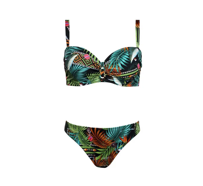 Dámske dvojdielne plavky S730TA1-1 Tahiti 1 čierne s kvetinovým vzorom - Self Dámske dvojdielne plavky S730TA1-1 Tahiti 1 čierne s kvetinovým vzorom - Self