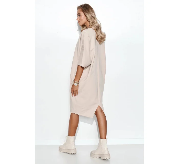 Denní šaty model 20275042 béžové - Makadamia Denní šaty model 20275042 béžové - Makadamia