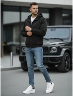 Pánska prechodná bunda s kapucňou čierna FashionStreet TX5016
