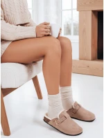 Dámské semišové zateplené žabky beige Dstreet model 21993416 - FashionStreet