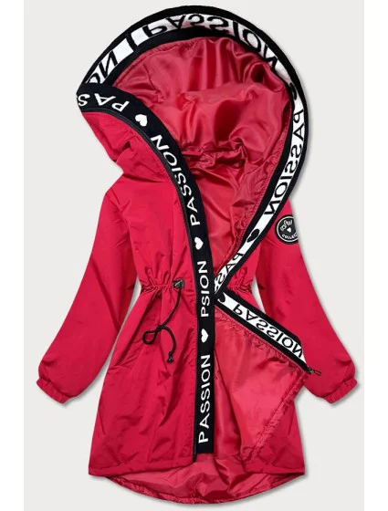 Asymetrická červená dámská bunda parka model 17099732 - S'WEST Asymetrická červená dámská bunda parka model 17099732 - S'WEST
