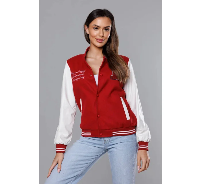 Tmavo červená dámska bunda typu bomber (16M9067-270) Tmavo červená dámska bunda typu bomber (16M9067-270)