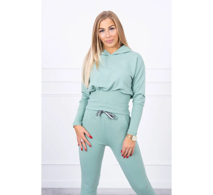 Komplet z szerokimi ściągaczami ciemny miętowy Komplet z szerokimi ściągaczami ciemny miętowy