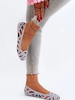 Damskie Gumowe Baleriny Szare Salam