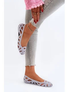 Damskie Gumowe Baleriny Szare Salam