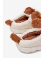 Dětské chlupaté bačkory pejskové hnědé Farnise