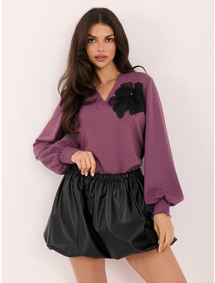 Bluzka LK BZ model 22401034 fioletowy - FPrice Bluzka LK BZ model 22401034 fioletowy - FPrice