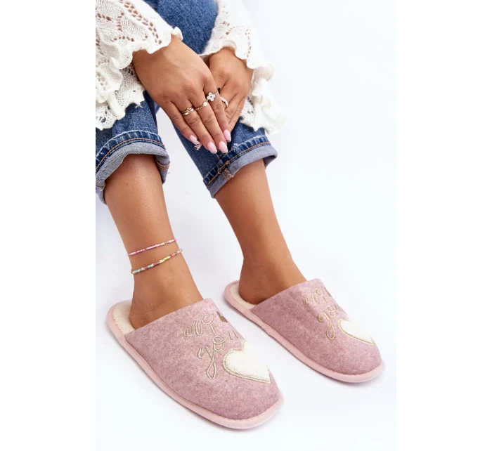Dámské klasické zateplené pantofle Pink Mabira Dámské klasické zateplené pantofle Pink Mabira