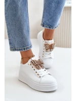 Dámske tenisky na platforme s motýľom bielo-zlaté Naritevia Dámske tenisky na platforme s motýľom bielo-zlaté Naritevia