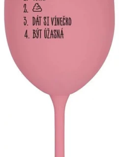 PLÁN DŇA - RISE - ružový pohár na víno 350 ml
