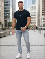 Pánske bavlnené tričko s potlačou BLESSED navy blue FashionStreet NX5124R Pánske bavlnené tričko s potlačou BLESSED navy blue FashionStreet NX5124R