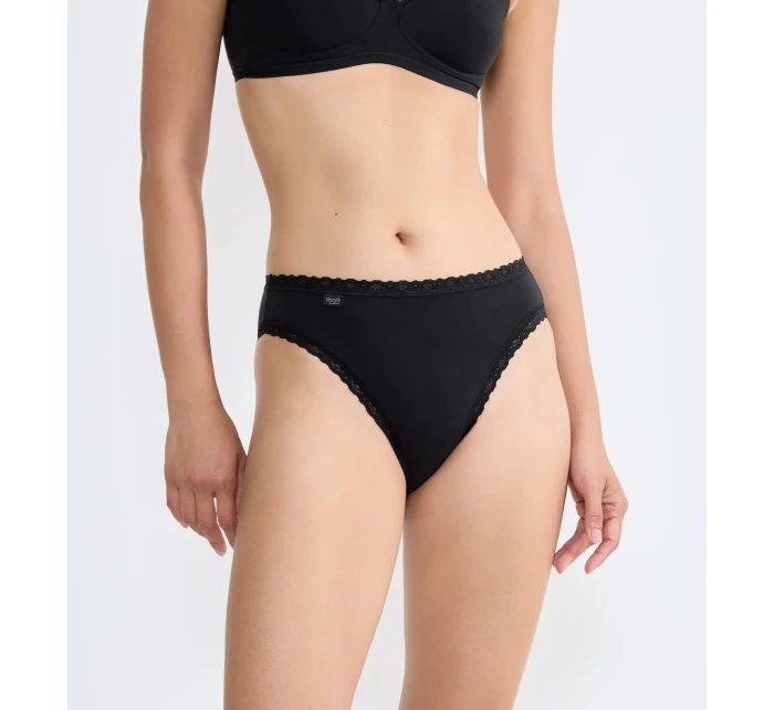 Dámske nohavičky sloggi 24/7 Cotton Lace Tai - čierne - SLOGGI