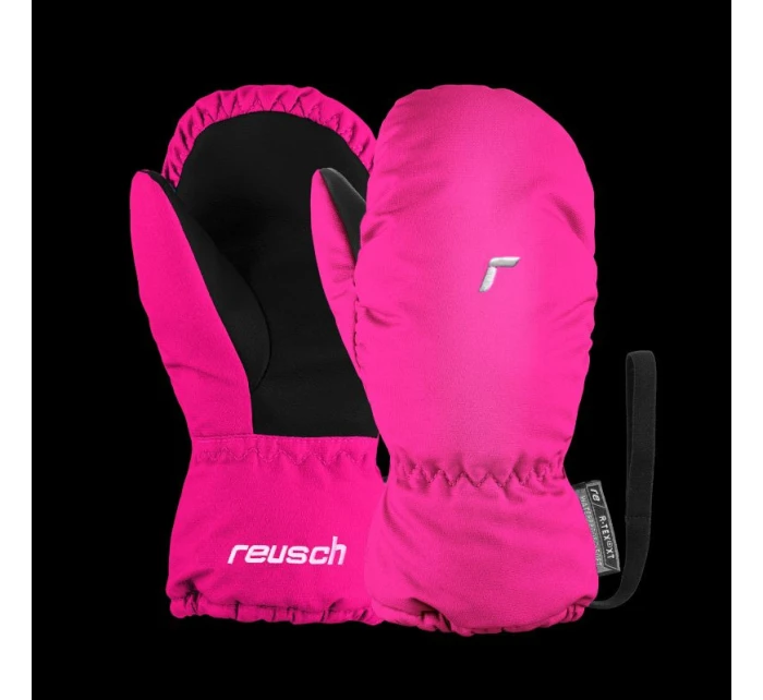 Detské nepremokavé zateplené jednoprstové lyžiarske rukavice Reusch Olly R-TEX® XT Mitten so zapínaním na suchý zips ružové (61/85/588/3350)