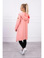 Dlhý kabát s kapucňou marhuľová