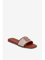 Elegantní Dámské Pantofle S Dekorací Na Plochém Podpatku Camel model 21685553 - Boto Elegantní Dámské Pantofle S Dekorací Na Plochém Podpatku Camel model 21685553 - Boto