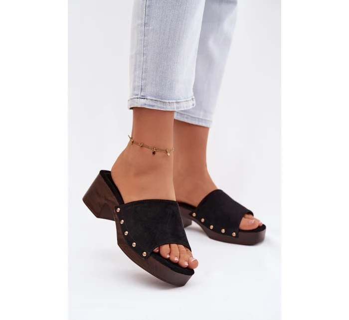 Dámské sandály na s zlatými přezkami Černé model 21951383 - Boto