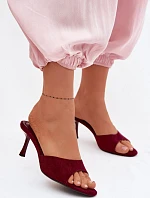 Sandály z imitace semiše na podpatku bordové Melissea