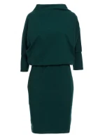 Dámské šaty s rukávy tmavě zelené  model 21896496 - BeWear