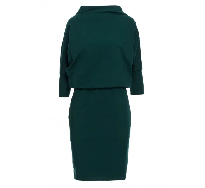 Dámské šaty s rukávy tmavě zelené  model 21896496 - BeWear