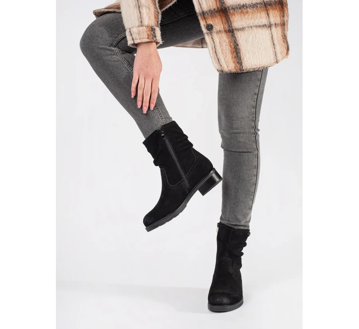 Krásné dámské  kotníčkové boty černé Obcas