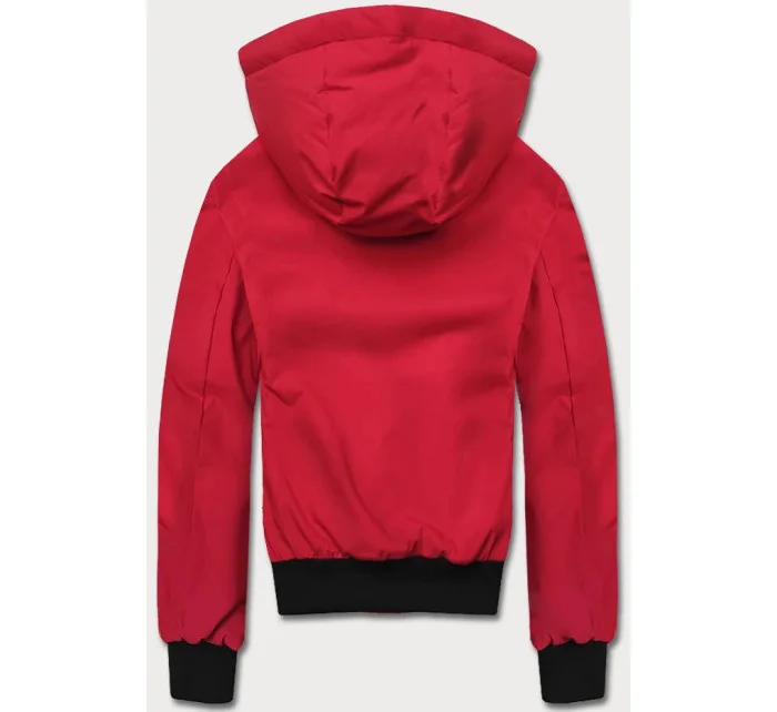 Červená pánska športová bunda s kapucňou (5M3111-270)