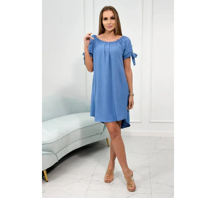 Tmavé džínsové šaty bez rukávov