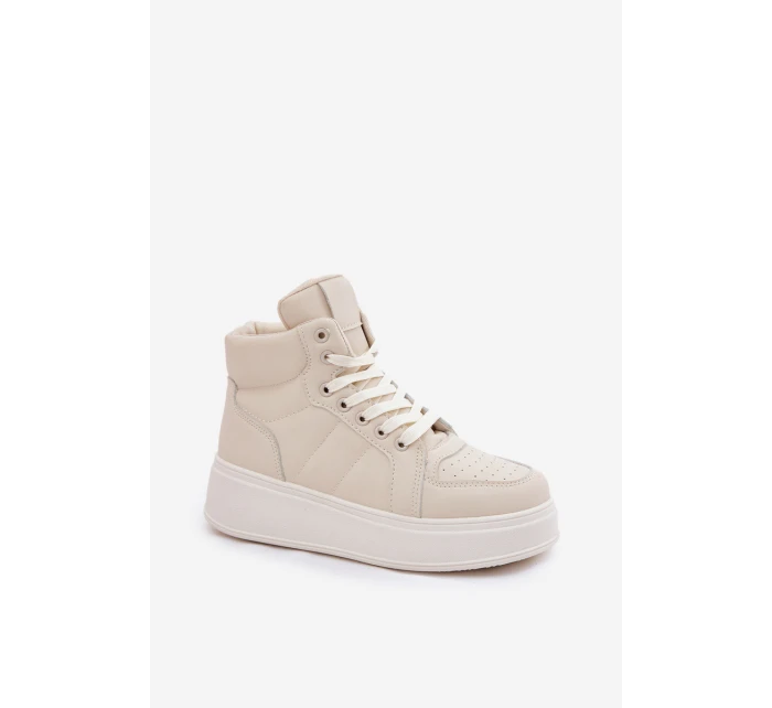 Vysoké dámské sneakers na platformě béžové model 21693386 - EVENTO Vysoké dámské sneakers na platformě béžové model 21693386 - EVENTO