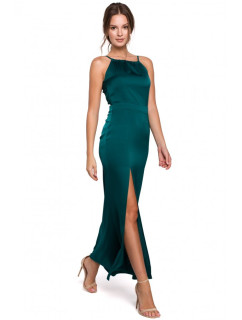 K042 Maxi šaty s viazaným výstrihom - zelené