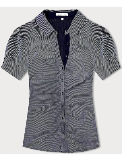 Tmavě modrá halenka s límečkem model 18493739 - Forget me not FASHION Tmavě modrá halenka s límečkem model 18493739 - Forget me not FASHION