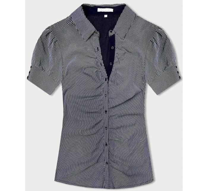 Tmavě modrá halenka s límečkem model 18493739 - Forget me not FASHION Tmavě modrá halenka s límečkem model 18493739 - Forget me not FASHION