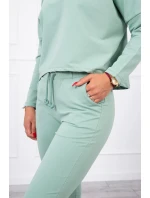 Souprava s oversize halenkou tmavě mátové barvy