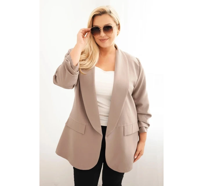 Dámská sako Plus Size elegantní fango