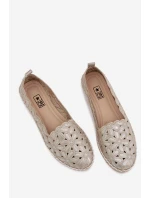 Dámské nazouvací baleríny s květinami zlaté model 22026526 - EVENTO