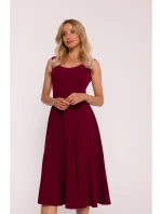 S424 Fit & flare šaty - bordové