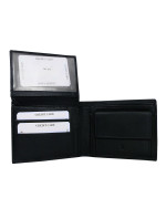 Tmavomodrá kožená peňaženka s prešívaním